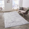 Silver Faux Rabbit Fur Rug