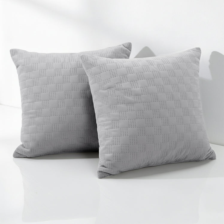 Check Embossed Velvet Cushion Cover