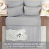 4 Piece Stripe Bedding Set - Duvet Cover, Fitted Sheet & Pillowcases