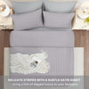 4 Piece Stripe Bedding Set - Duvet Cover, Fitted Sheet & Pillowcases