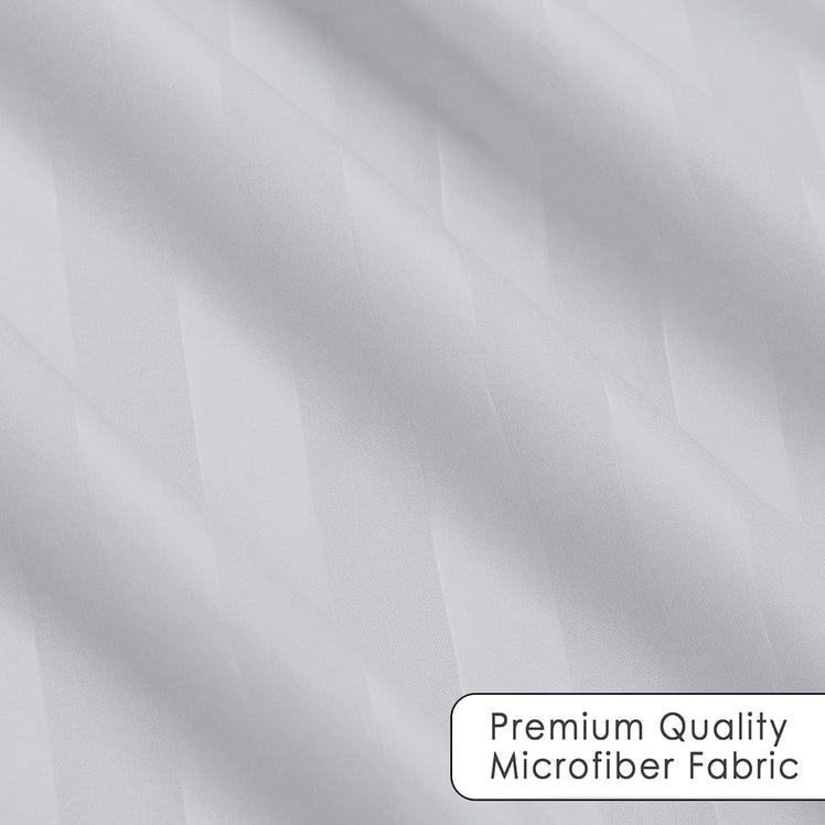 Silver Striped Bedding Duvet Cover Set
