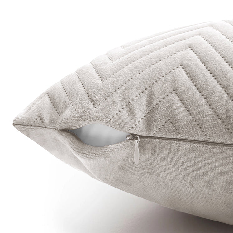 2 & 4 Pack Cushion Covers Chevron Design Velvet Fabric