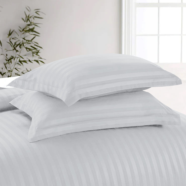 Silver Striped Bedding Duvet Cover Set