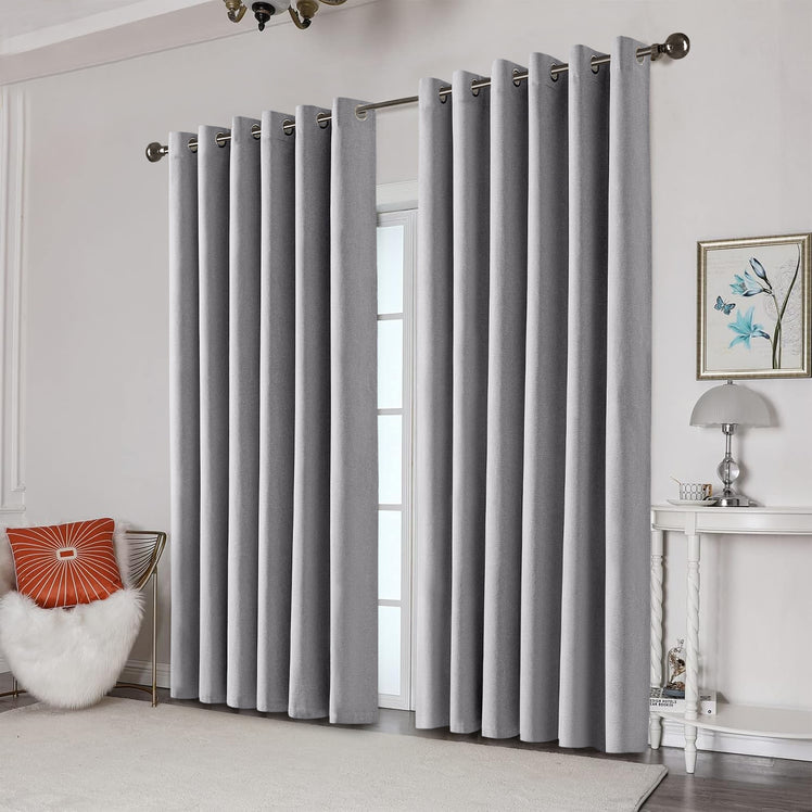 Eyelet Blackout Curtains Drapes - Thermal Insulated Light Blocking