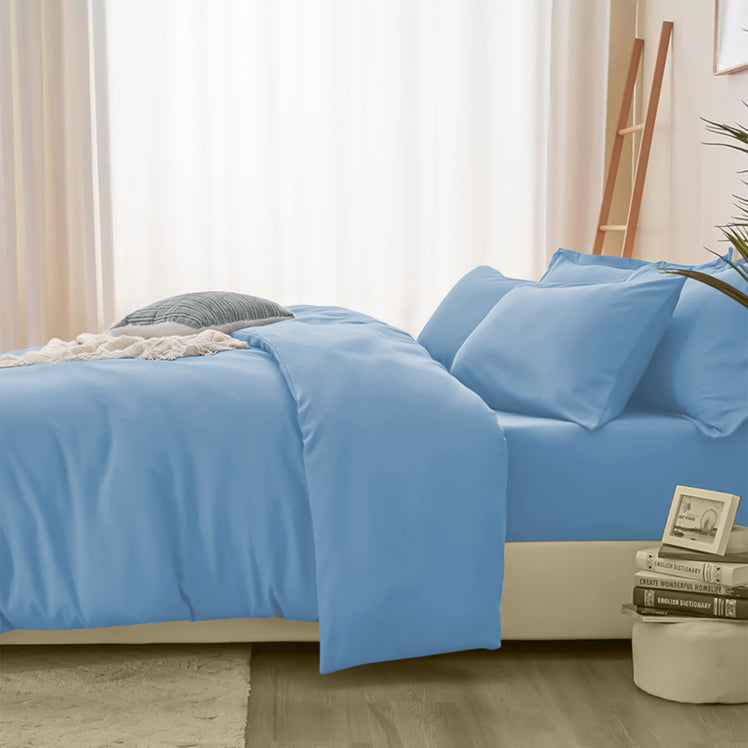 4 Piece Bedding Set Duvet Cover, Pillowcases & Fitted Sheet
