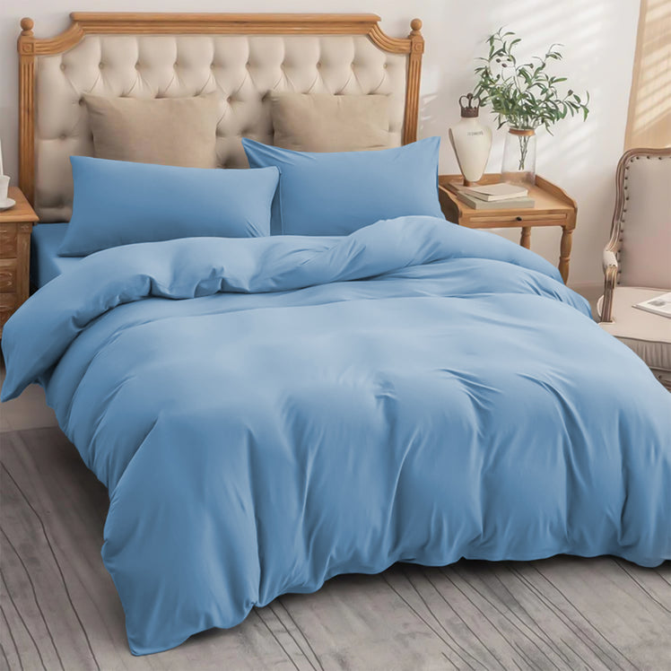 4 Piece Bedding Set Duvet Cover, Pillowcases & Fitted Sheet