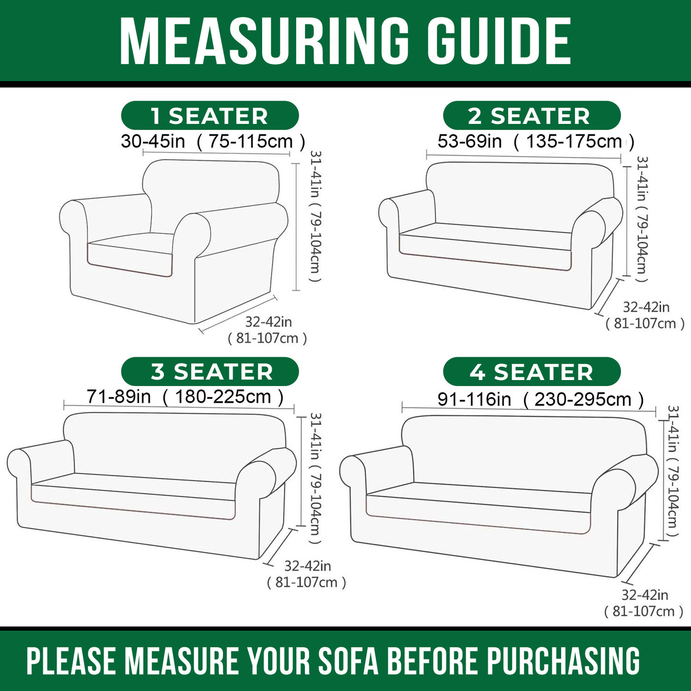 Fitted Stretch Sofa Covers | Protective Settee Slipcover