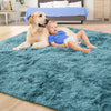 Tie Dye Teal Shaggy Rug