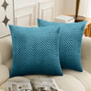 2 & 4 Pack Cushion Covers Chevron Design Velvet Fabric