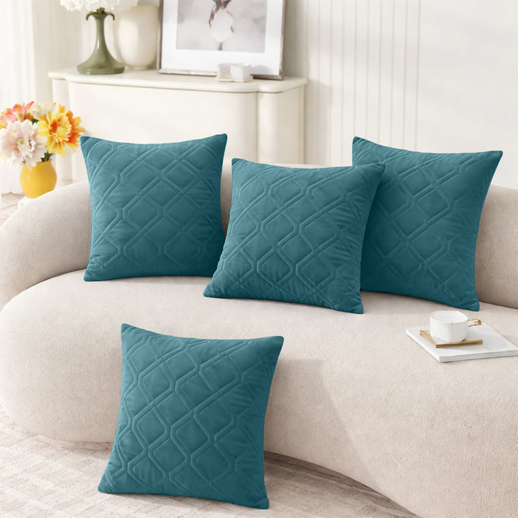 Diamond Embossed Velvet Cushion Covers