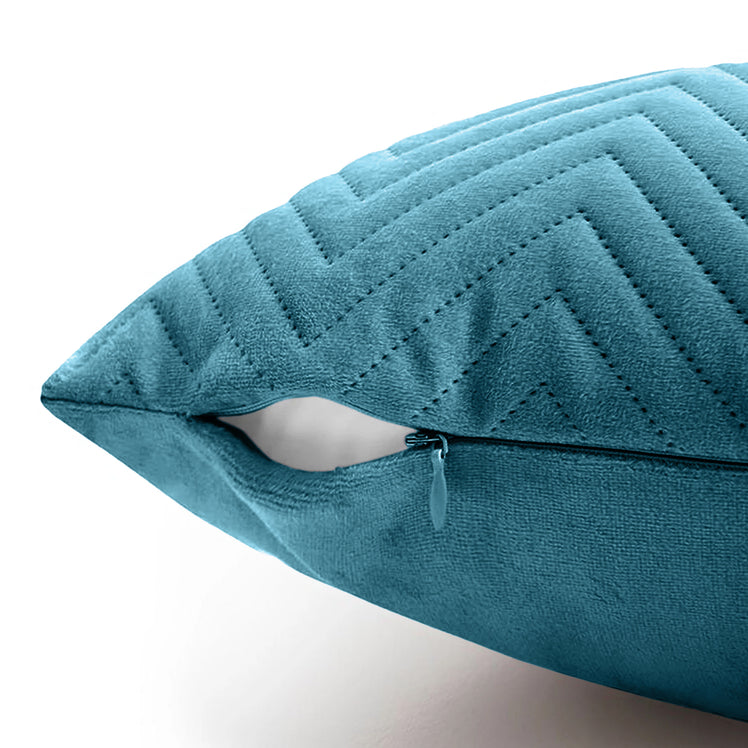 2 & 4 Pack Cushion Covers Chevron Design Velvet Fabric