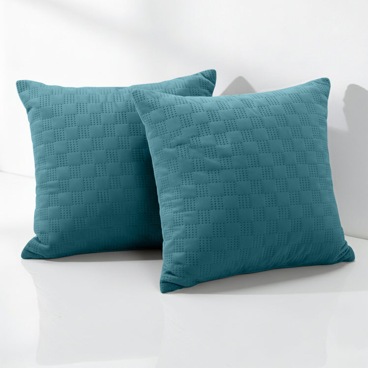 Check Embossed Velvet Cushion Cover