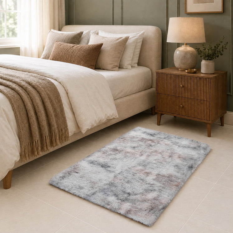Faux Fur Rug Tie-Dye Shag Carpet