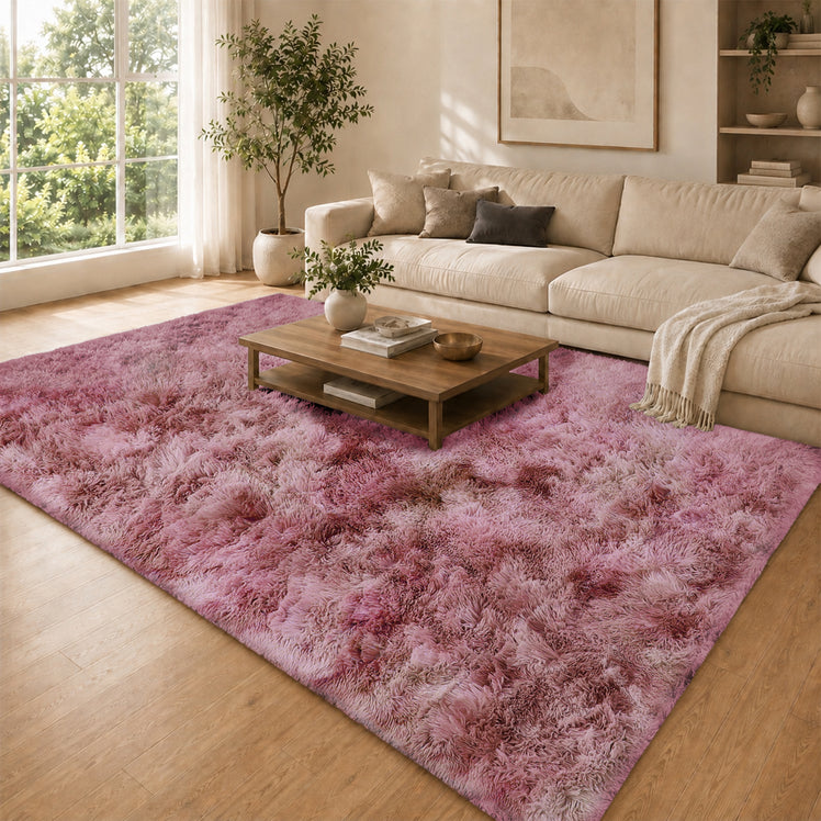 Faux Fur Rug Tie-Dye Shag Carpet