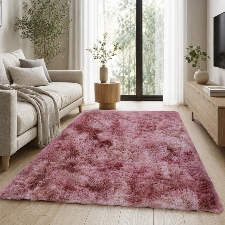 Faux Fur Rug Tie-Dye Shag Carpet
