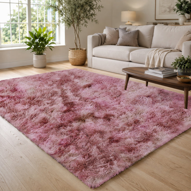 Faux Fur Rug Tie-Dye Shag Carpet
