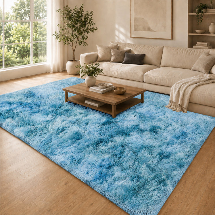 Faux Fur Rug Tie-Dye Shag Carpet