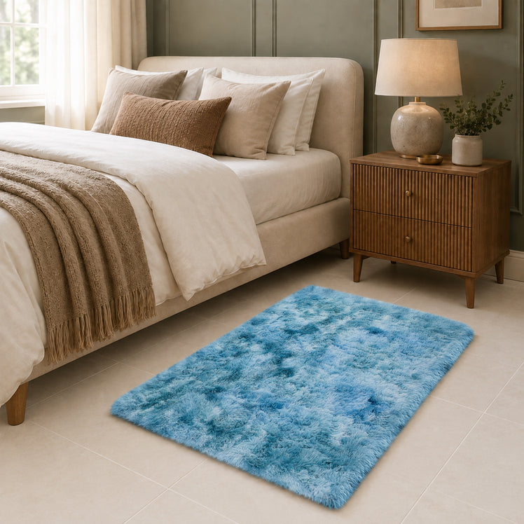 Faux Fur Rug Tie-Dye Shag Carpet