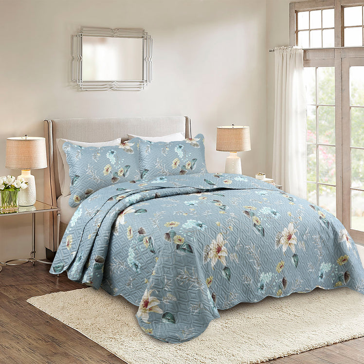 Quilted Embossed Bedspread Set