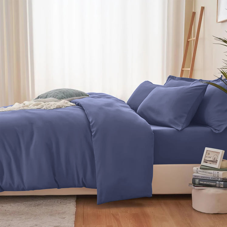 4 Piece Bedding Set Duvet Cover, Pillowcases & Fitted Sheet