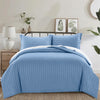 Washed Blue Striped Bedding Duvet Cover Set