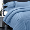 Washed Blue Striped Bedding Duvet Cover Set