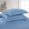 Washed Blue Striped Bedding Duvet Cover Set