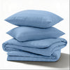 Washed Blue Striped Bedding Duvet Cover Set