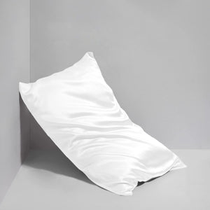 White Satin Silk Pillowcases Pair