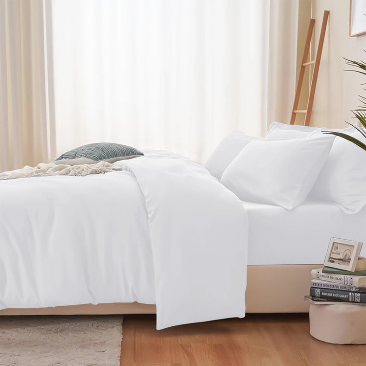 4 Piece Bedding Set Duvet Cover, Pillowcases & Fitted Sheet