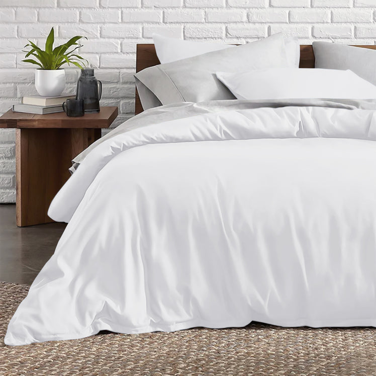 White Bedding Duvet Cover Set Plain