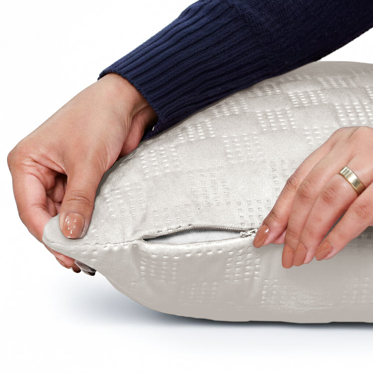 Check Embossed Velvet Cushion Cover