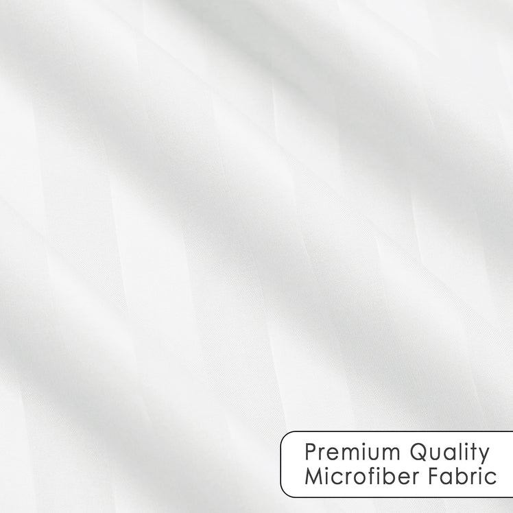 White Duvet Cover Striped Pattern Bedding Set