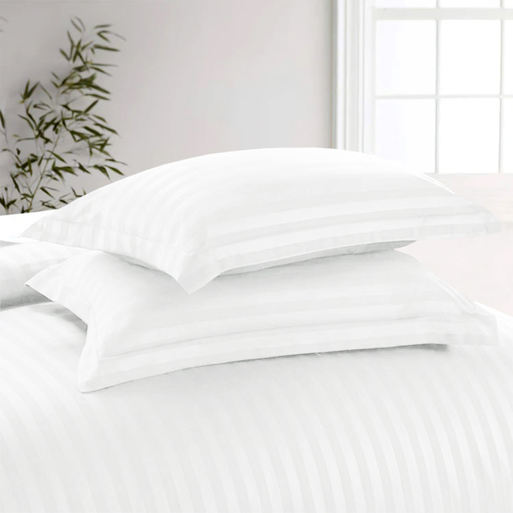 White Duvet Cover Striped Pattern Bedding Set