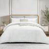 4 Piece Stripe Bedding Set - Duvet Cover, Fitted Sheet & Pillowcases