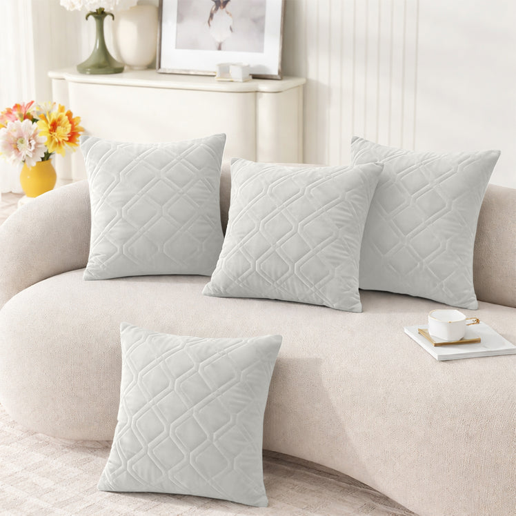 Diamond Embossed Velvet Cushion Covers