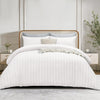 4 Piece Stripe Bedding Set - Duvet Cover, Fitted Sheet & Pillowcases