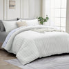 4 Piece Stripe Bedding Set - Duvet Cover, Fitted Sheet & Pillowcases