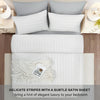 4 Piece Stripe Bedding Set - Duvet Cover, Fitted Sheet & Pillowcases