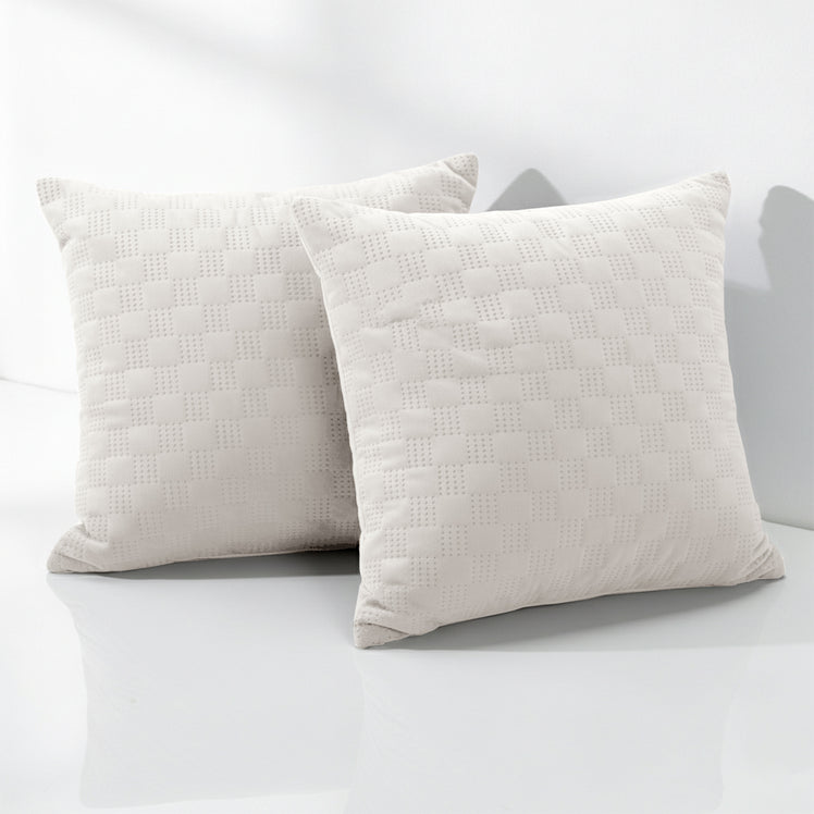 Check Embossed Velvet Cushion Cover