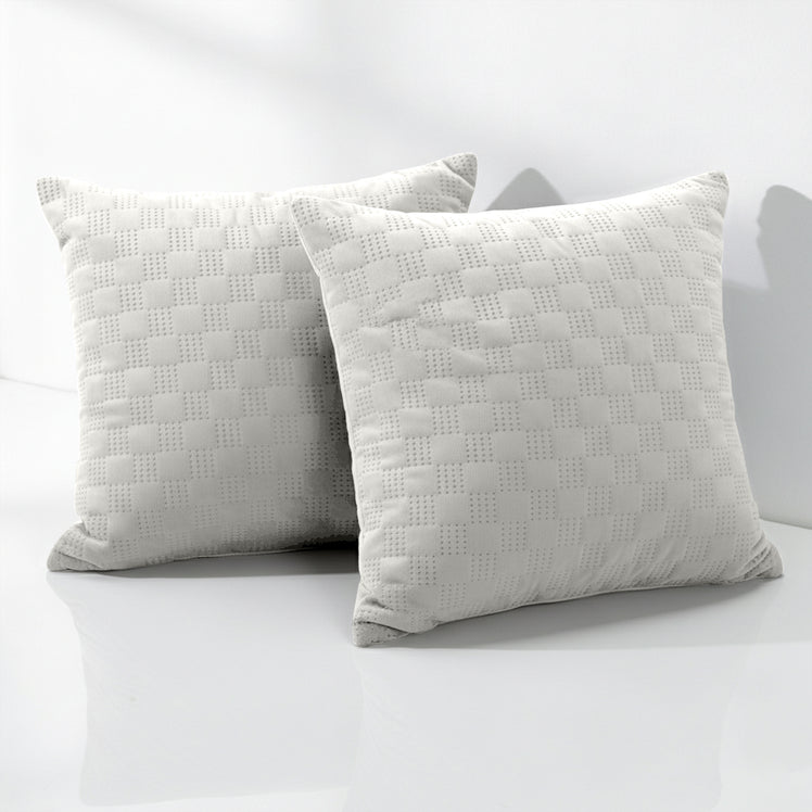 Check Embossed Velvet Cushion Cover