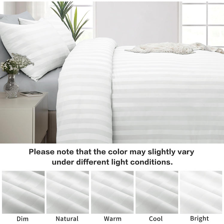 4 Piece Stripe Bedding Set - Duvet Cover, Fitted Sheet & Pillowcases
