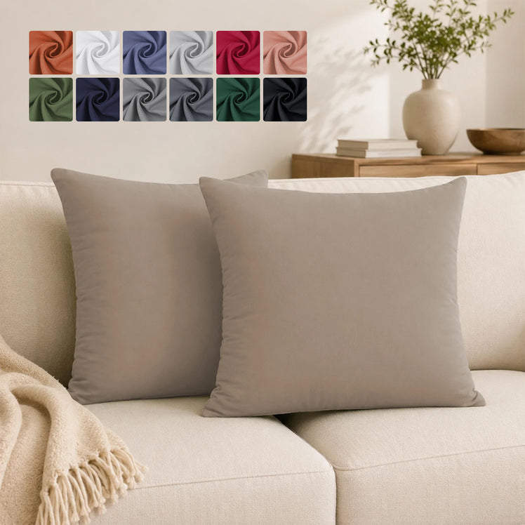 Plain Decorative Sofa Cushion Covers Pair