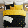 Ochre & Black Duvet Cover Polka Dot Printed