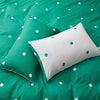 Green & White Duvet Cover Polka Dot Printed