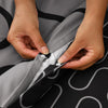 Grey & Black Duvet Cover Waves Printed