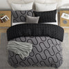 Grey & Black Duvet Cover Waves Printed