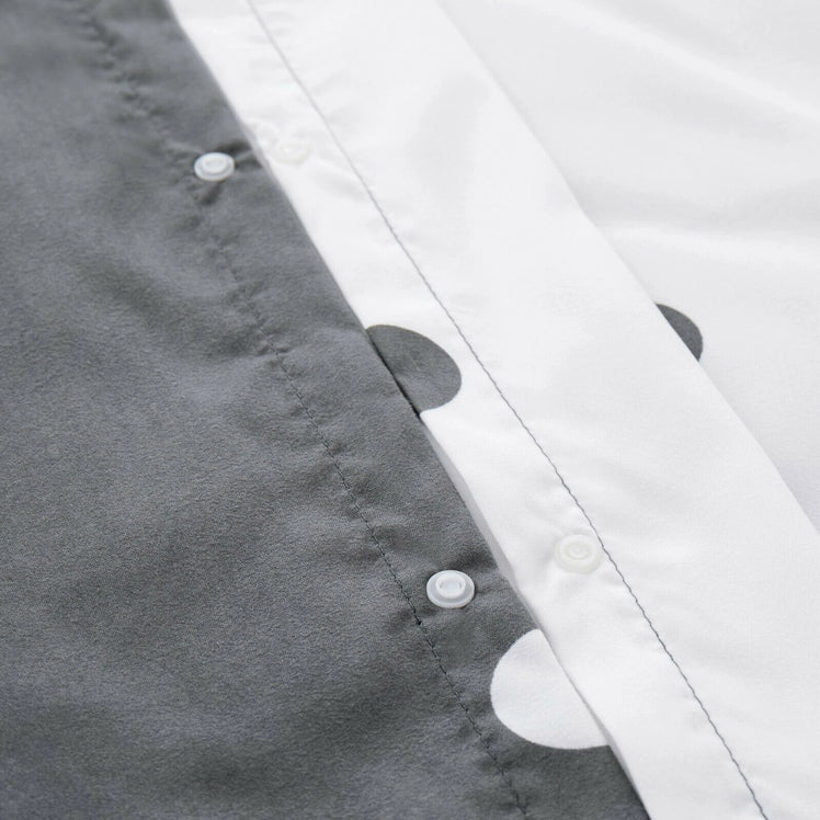 Polka Dot Printed White Duvet Cover