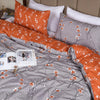 Rust Flower Printed Duvet Cover