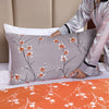 Rust Flower Printed Duvet Cover